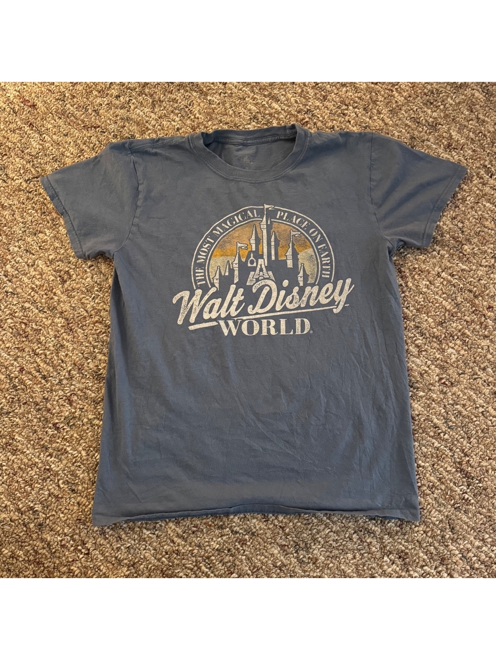 Women’s Walt Disney World Castle Graphic T-Shirt Blue Size Medium